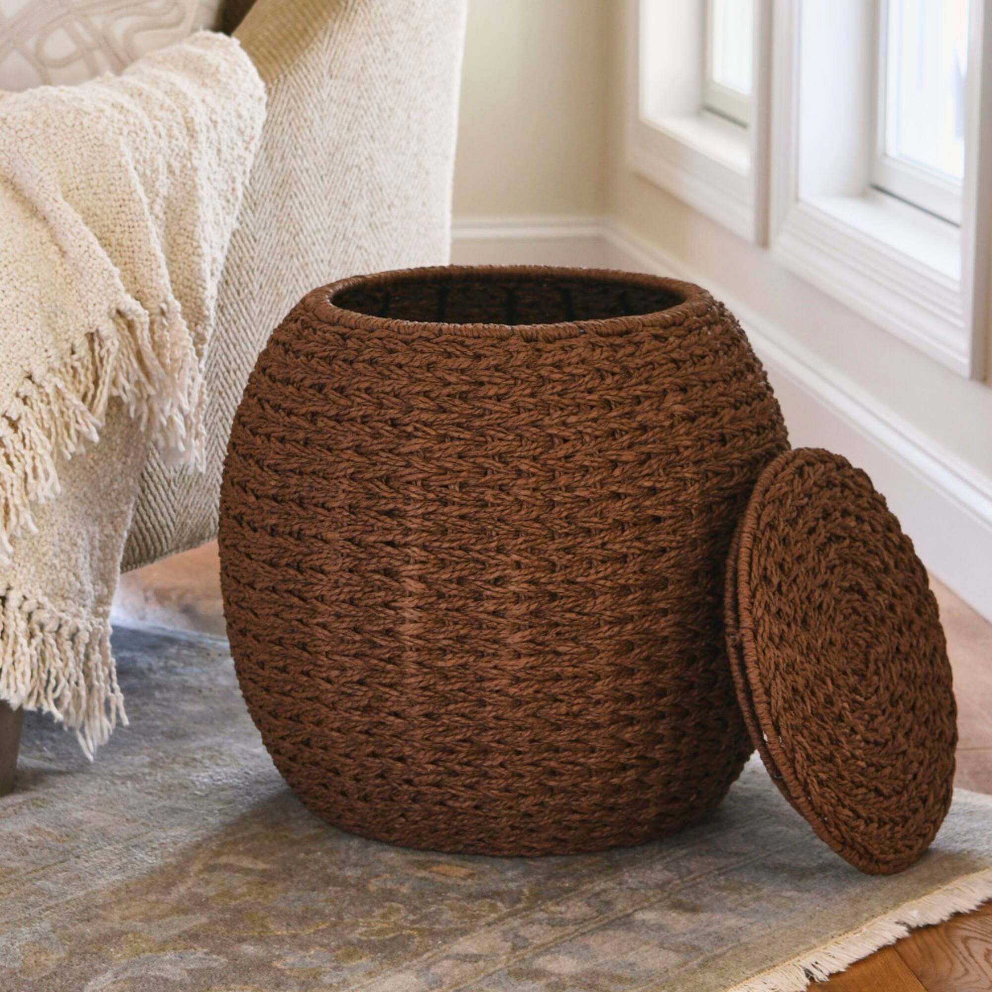 Household Essentials 19" Woven Storage End Table